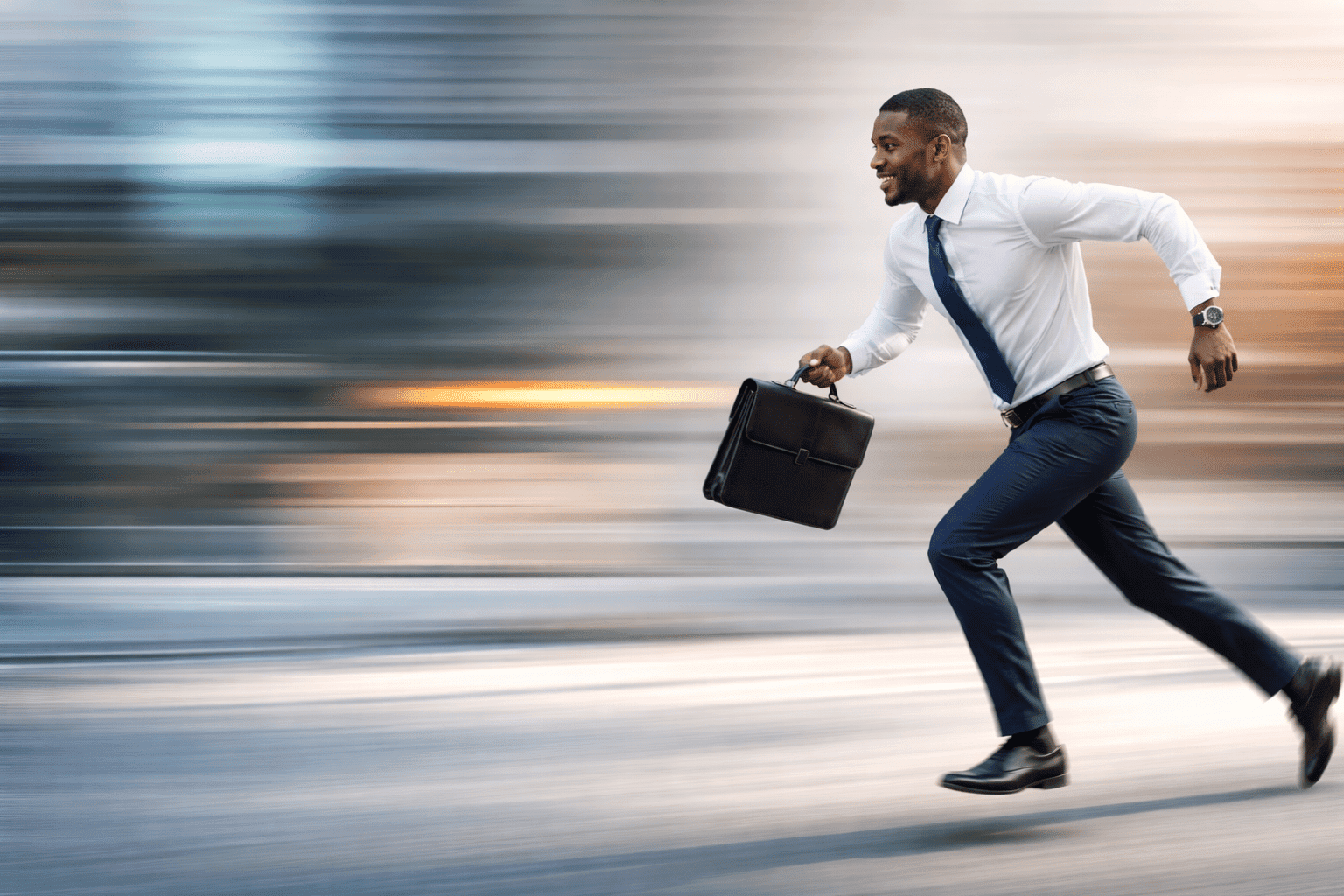 Employee using digital solution with motion effect - productivity gain