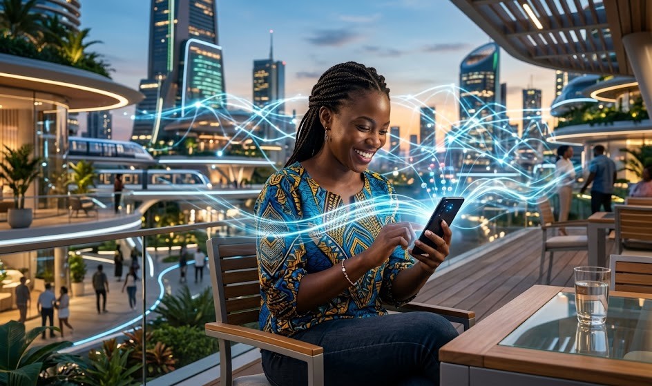 Person using smartphone - digital transformation