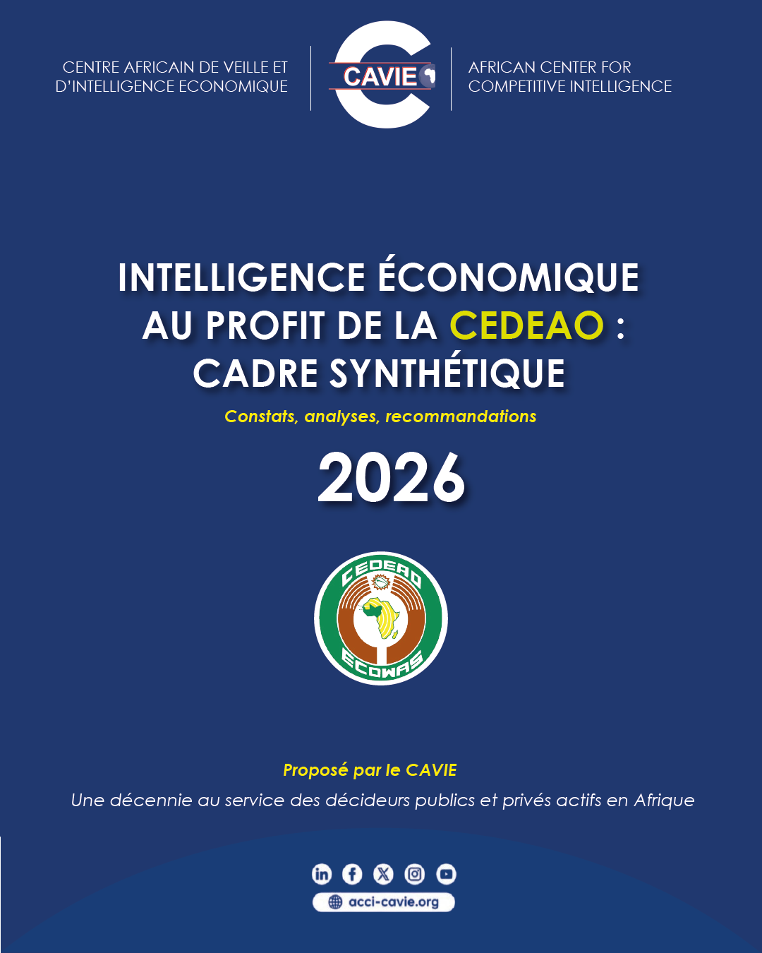 Cadre synthétique de l’intelligence économique CEDEAO - CAVIE 2026